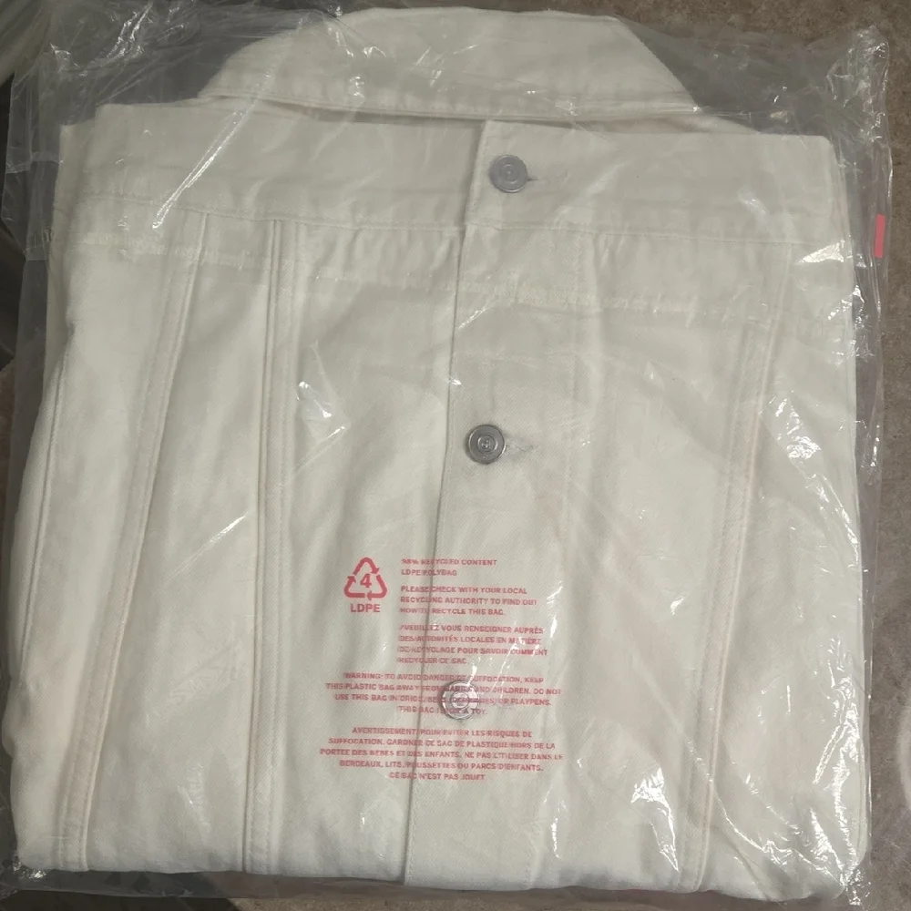 White Denim Jacket with Pink Victoria Secret - Picture 2 of 2